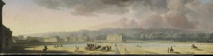 Ansicht eines Palastes in einer hügeligen Landschaft von Henri Sallembier
