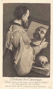 Porträt von Caravaggio von Henri Simon Thomassin