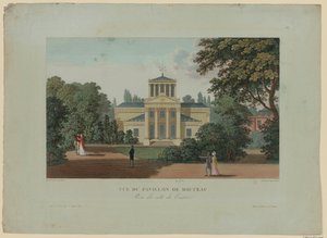 Ansicht des Pavillon de Monceau vom Eingang, graviert von Nyon Jeune, 1816