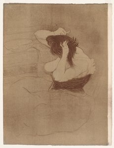 Elles: Frau kämmt ihr Haar von Henri de Toulouse-Lautrec