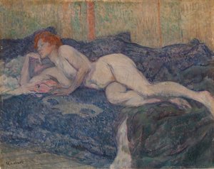 Nackte auf einer Couch liegend von Henri de Toulouse-Lautrec
