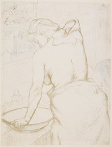 Frau bei ihrer Toilette, sich waschend von Henri de Toulouse-Lautrec