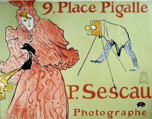 Werbung für Fotograf P. Sescau, 9 Place Pigalle in Montmartre von Henri de Toulouse Lautrec