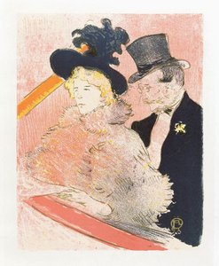 Bei Les Decadents. Plakat von Toulouse-Lautrec.