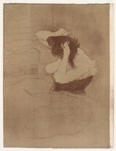 Elles: Frau kämmt ihr Haar von Henri de Toulouse Lautrec