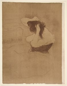 Femme qui se peigne, la coiffure (Frau, die sich kämmt), aus der Serie Elles von Henri de Toulouse Lautrec