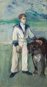 Das Kind mit dem Hund, Sohn von Madame Marthe und die Hündin Pamela-Taussat von Henri de Toulouse-Lautrec