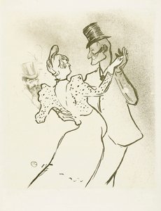 La Goulue und Valentin la Desossee. Plakat von Toulouse-Lautrec. von Henri de Toulouse Lautrec