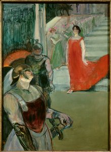 Messalina steigt die Treppe hinunter, gesäumt von Statisten (Detail)