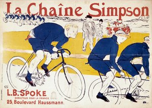 Plakat für die Simpson-Fahrradketten. Illustration von Henri de Toulouse Lautrec (Toulouse-Lautrec) (1864-1901). 19. Jahrhundert. Paris, Bibliothek der dekorativen Künste