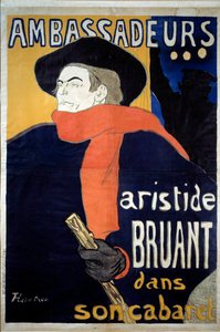Plakat für das Spektakel von Aristide Bruant (1851-1925), französischer Liedermacher. „Ambassadors - Aristide Bruant in seinem Kabarett“