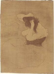 Frau, die sich kämmt von Henri de Toulouse Lautrec
