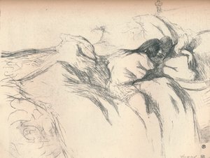 Frau wacht im Bett auf, 1896