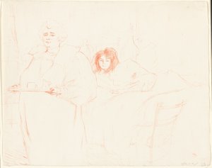 Frau mit einem Tablett—Frühstück (Madame Baron und Mademoiselle Popo), Platte zwei aus Elles
