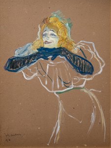 Yvette Guilbert singt "Linger, Longer, Loo" 1894 von Henri de Toulouse Lautrec