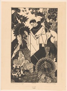 St. Franziskus und die Vögel von Henri van der Stok (signed by artist)