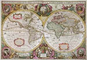Eine neue Land- und Wasserkarte der gesamten Erde, 1630