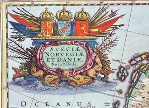 Kartusche aus einer Karte von Schweden, Norwegen und Dänemark, 1631