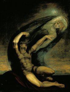 Achilles versucht den Schatten von Patroklos zu ergreifen von Johann Heinrich Füssli