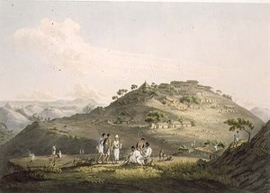 Die Stadt Dixan in Abessinien, gestochen von Daniel Havell