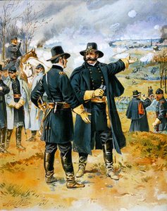 General Burnside (1824-81) in der Schlacht von Fredericksburg