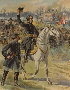 General Hooker in der Schlacht von Chancellorsville, Virginia, Amerikanischer Bürgerkrieg, 3. Mai 1863 von Henry Alexander (after) Ogden
