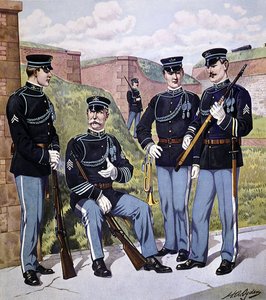 US-Infanterie in Paradeuniform 1902-07 bewaffnet mit US-Magazin-Gewehr Modell 1903