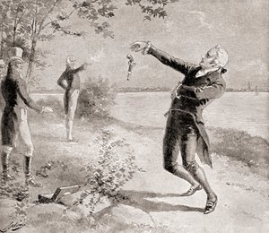 Das Burr-Hamilton-Duell am 11. Juli 1804, aus Die Geschichte unseres Landes, veröffentlicht 1905
