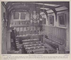 Innenraum der Guildhall, Canterbury, Kent von Henry Beauchamp Collis