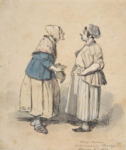 Die zwei Klatschbasen, 1832 von Henry Bonaventure Monnier