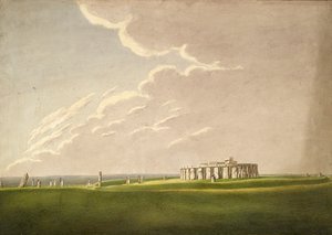 Der große antediluvianische Tempel von Stonehenge: in seinem ursprünglichen Zustand von Norden, 1824-1839