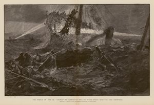 Rettung der Ertrinkenden während des Wracks der SS Utopia, Gibraltar (Gravur)