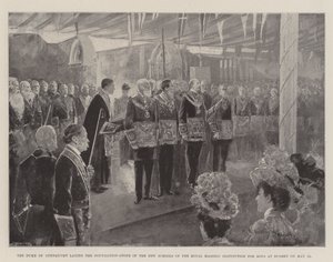 Der Herzog von Connaught legt den Grundstein der neuen Schulen der Royal Masonic Institution for Boys in Bushey am 12. Mai