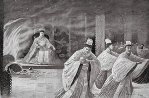 Der Kaiser verbrennt sich in seinem Palast von Henry Charles Seppings Wright