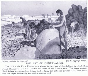 Die Kunst des Feuersteinmachens, ca. 1920 von Henry Charles Seppings Wright