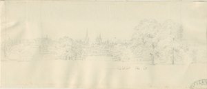 Lichfield - Nordansicht (fern): Bleistiftzeichnung, undatiert [1788-1855]