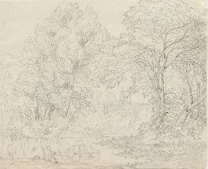 Tamworth - Ländliche Ansicht: Feder- und Tuschzeichnung, undatiert [1788-1855]