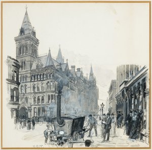 Straßenbau der Stadtverwaltung, Princess Street und Rathaus von Henry Edward Tidmarsh
