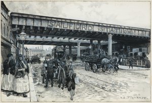 Salford Bahnhof, New Bailey Street von Henry Edward Tidmarsh