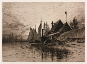Abend, New Yorker Hafen, 1884 von Henry Farrer