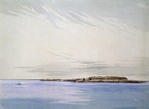 Altes Mackinaw mit dem französischen Fort, 1842