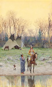 Indianer zu Pferd, 1899 von Henry Francois Farny