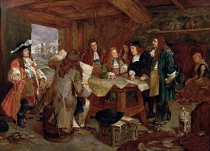 Ein Kriegsrat - Wilhelm, Prinz von Oranien und seine Helfer nach der Landung in Torbay, 5. November 1688 von Henry Gillard Glindoni