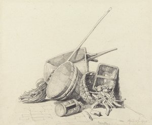 Stillleben mit Schubkarre und Körben, 27. April 1840