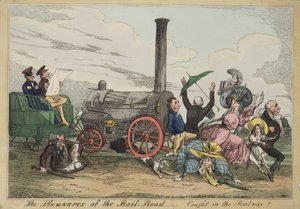 Die Freuden der Eisenbahn - Gefangen in der Eisenbahn!, ca. 1840
