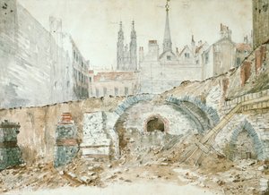 Teile der Basilika aus dem späten 1. - frühen 2. Jahrhundert in der City of London von Henry Hodge