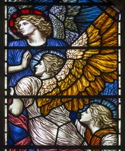 Buckland, St. Maria, Die Barcote-Kapelle, Lobende Engel, 1889 von Henry Holiday