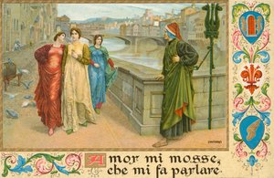 Italienischer Dichter Dante Alighieri und Beatrice Portinari
