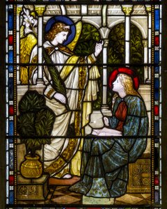 Kirkstall, St Stephen, Heaton Butler & Bayne, Henry Holiday, Die Verkündigung, ca. 1870