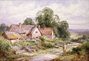 Ein Schafweg bei Woburn, Bedfordshire von Henry John Sylvester Stannard